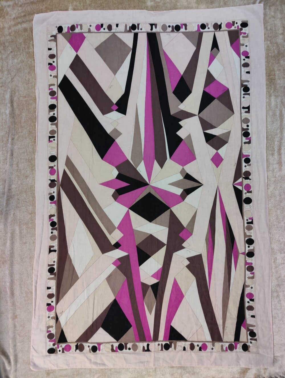 Vintage Emilio Pucci oversized cotton voile stole, late 1960s-early 1970s.